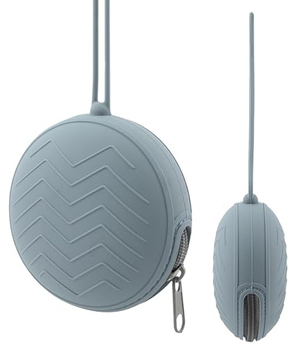BABYZOCO Portachupetes para Bebe, Caja de Chupete de Silicona, Estuche para Guardar Chupete, Guardachupetes, Bolsa chupetes, Funda chupetes, con cremallera, Sin BPA, Silicona, Unisex, Azul claro