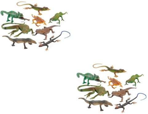 HEMOTON 2sätze Simulations-Lizard-Modellen Lehren Mit Dem Niedlichen Lizard-Spielzeug Für Junge Mädchen Als Dekoration Für Garten Wohnzimmer Und Mehr