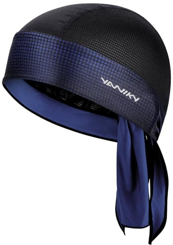 YANIKY Sports Bandana - Atmungsaktiv Kopftuch Herren - Bandana Cap Damen Durag Laufmütze Turban Herren Sommer Fahrradmütze Kopftuch für Radfahren Reisen Laufen Fitness (Dunkelblau)