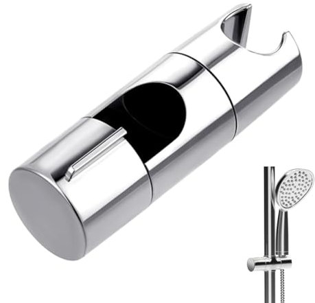 Duschbrause Halterung, Handbrause Halterung Verstellbarer Durchmesser 18-25 mm,360° Drehbar Ohne Bohren,Duschkopfhalter für Gleitstange,ABS+Verchromte Oberfläche Design Duschhalterung