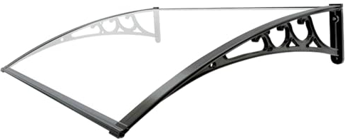 Haustür Vordach,Balkon überdachung,Vordach Für Haustür,Terassendach Fenstermarkise,Regenschutz und UV Schutz,Polycarbonat Platten Aluminiumhalterung,für Außen,Dach,Carport,Eingangstür (Color : Clear