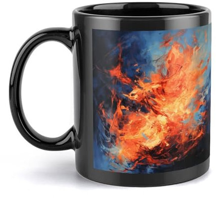 Coffee Mugs Large Porcelain Mug The Embers Are Flickering Ceramic Steeping Mug with Handle Porcelain Coffee Cups Funny Mug Tea Cups with Handle for Men Women