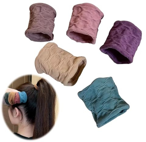 Haargummi Scrunchie Set Damen, Herren – 5 Stück Kleine, Rutschfeste Haarbänder aus Baumwolle & Stretch, Perfekt für Dickes, Lockiges, Glattes oder Feines Haar, Pferdeschwanz, Dutt & Styling