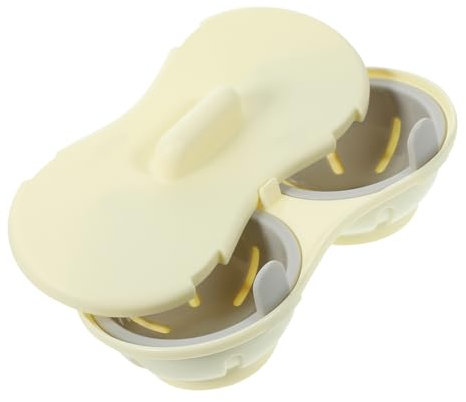 Amosfun Molde para Microondas y Cocedor de Huevos Escalfados Reutilizable Tapa de Pp Resistente al Calor, Diseño Desmontable para Fácil Limpieza, Herramienta Práctica para Desayuno