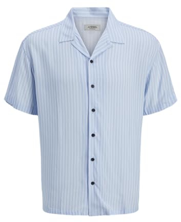 Jrebwater Stripe Resort Shirt Ss, Chambray Blue, XS