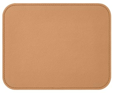 Eglooh - Oceano - Mauspad aus echtem Leder Hell Braun cm 25x20 - Mousepad für Schreibtisch und Büro, Handwerkliche Nähte und abgerundeten Kanten - Made in Italy