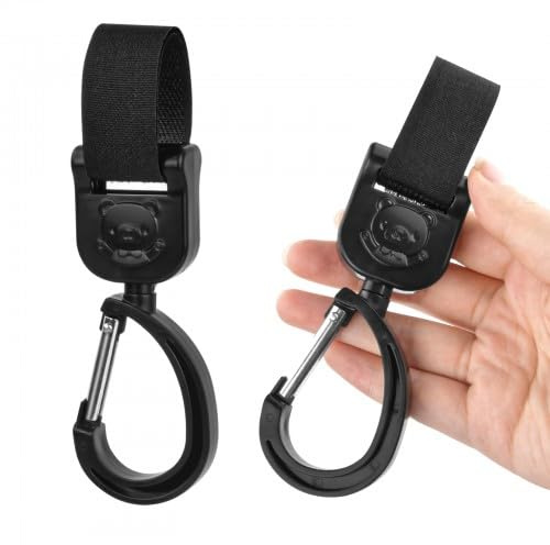 2 Piezas Crochets Poussettes Multifonctions, Baby Stroller Clips Universal Clips Mousquetons pour Accrochez, Crochets Pour Attache Poussette pour Fauteuil Roulant,Sacs et Cabas sur un Landau