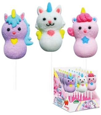 Rossini's Marshmallows Girls Gusto Fragola Espositore da 18 Marshmallow da 25 gr Ideali per Party e Feste di Compleanno