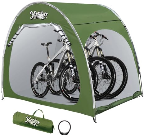 Yanledoo Cobertizo para bicicletas, tienda de campaña grande para almacenamiento de bicicletas, tienda de campaña portátil para exteriores, tienda de campaña para bicicletas, refugio impermeable para