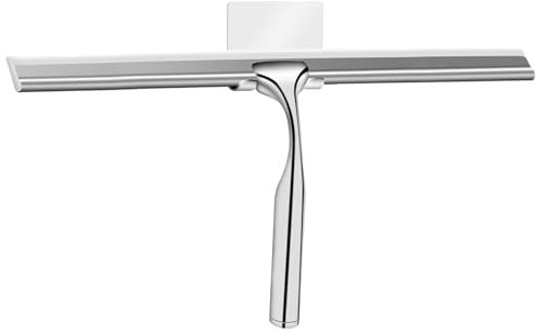 Duschabzieher Edelstahl Duschwischer - 14 Inch breit - ohne Bohren Silikon Abzieher Dusche Badezimmer Duschwandabzieher Fensterabzieher mit Haken Badabzieher