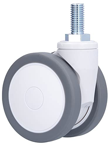Rueda giratoria de 3 pulgadas, ruedas universales TPR con vástago roscado M12, piezas de repuesto para silla de oficina para piso de madera