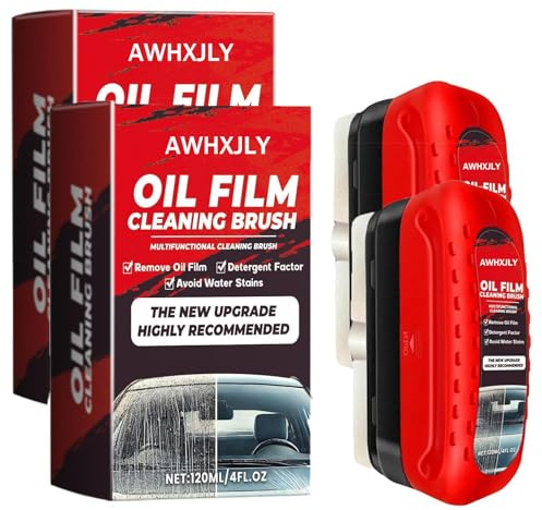 2 Stück Auto-Ölfilm-Reinigungsbürste, Auto-Glasölfilm-Reiniger, Glasölfilm-Entferner für Auto-Glasreinigung, Ölfilm-Entfernung, Windschutzscheibe, Auto-Glasölfilm-Wasserfleckenentfernungsbürste