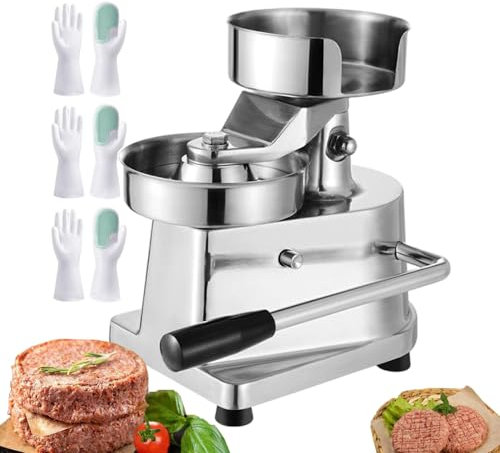 XSDAJSD Hamburger Patty Maker 4″/5″/6″, Presse manuali per Biscotti, inteneritori per Carne, Macchina per Hamburger Commerciale per cucine di ristoranti, con 500 Pezzi di Carta per Hamburger