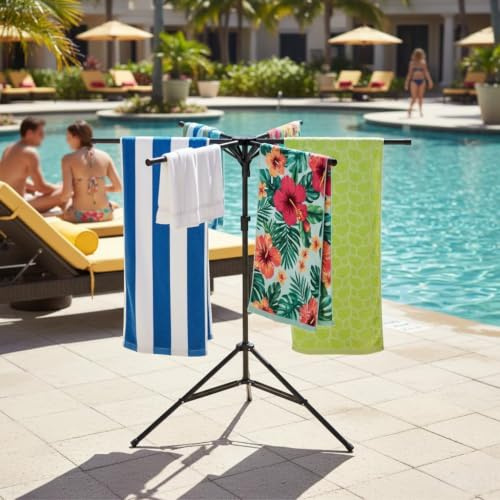 Metall-Pool-Handtuchständer, faltbarer Outdoor-Handtuch- und Schwimmausrüstungsständer