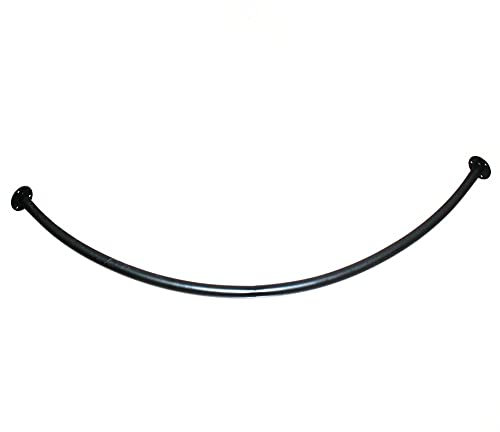 Bastone per tenda da doccia ad angolo nero, 120 x 120 cm, in metallo, elegante scaffale per spogliatoio, privacy e nizzazione
