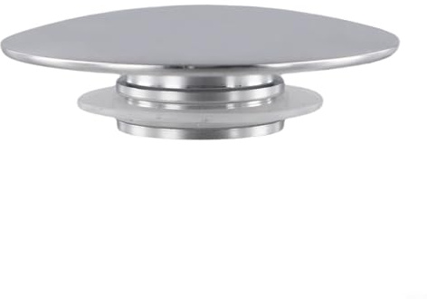 Botón de desagüe para lavabo cromado de alta calidad, tapón de drenaje emergente, para fregadero de baño, cocina, con rosca M8 de 66 mm de diámetro, pieza de repuesto plateada