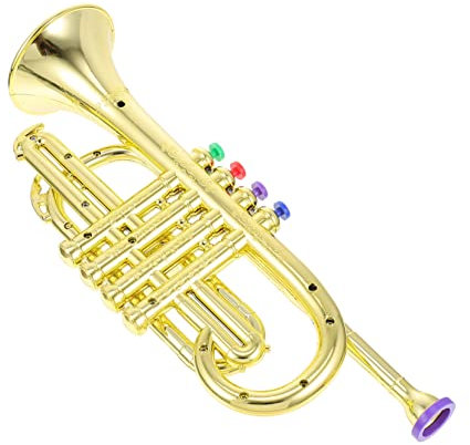 UPKOCH Spielzeug Trompete Aus Kunststoff Imitationstrompete Für Junge Mädchen Trompete Als Bühnenrequisite Instrumentenspielzeug Für Kleine Hände