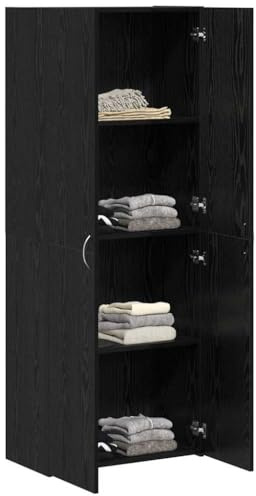 vidaXL Mobile per Ufficio Rovere Nero 60 x 32 x 152,5 cm | Struttura in legno ingegnerizzato robusta che dura nel tempo,