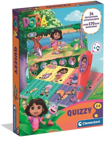 Clementoni E-Lektor Quiz Basic Dora - Lernspiel mit über 200 Fragen & elektronischem Stift - Vorschul-Lernspiel mit Formen, Farben & Zahlen - Ab 3 Jahren - 16682