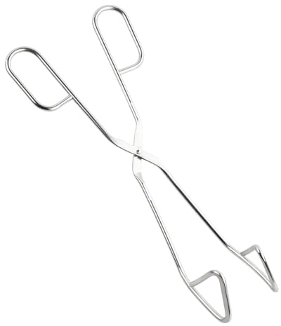 Grilltång rostfritt stål 25 cm – kökstång med halkfritt handtag, grilltång för kött och grönsakkorv – skjuvstång rostfri, värmebeständig, för grill, kök, utomhus