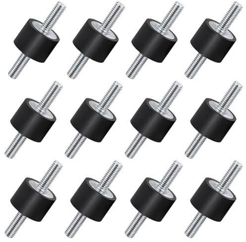 12 Stück Gummipuffer M6, Gummilager mit Schrauben Silentblock Schwingungsdämpfer Klimaanlage Vibrationsdämpfer Gummidämpfer Stoßdämpfer für Wasserpumpen Luftkompressoren(VV20 × 15 M6x18)