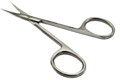 MED.INS Forbicine Tagliaunghie Curve in Acciaio Inox Satinato – Punta Sottile e Appuntita per Unghie, Cuticole e Pelli – Silenziose, Professionali e Precise – Confezione Riciclabile