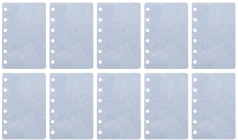 GALPADA Divisori per Raccoglitori ad Anelli a 6 Fori in PP Inserti per Planner A7 80X120 MM Set da 10 Pezzi Accessori per Organizzazione Agenda per Scuola Ufficio e Uso Domestico