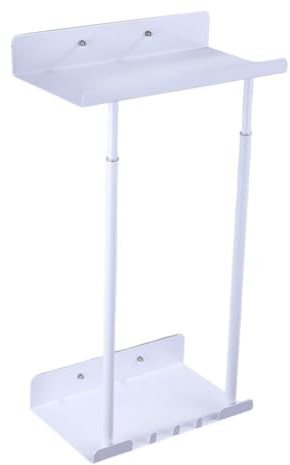 Homeponnew Porte-serviettes télescopique réglable en hauteur, montage mural, extension de 38 à 75 cm, étagère multicouche avec crochets, construction en acier au carbone pour rangement de salle de