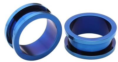 BWDHJLEY - Oreja de acero inoxidable, dilatadores de Lobo, azul, para hombre, mujer, dilatador, joyas, 2 piezas, 30mm, Acero inoxidable, No Gemstone