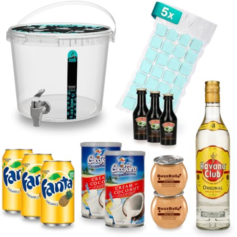 Fertig Cocktail Set - Choc Colada – inkl. Getränkespender | 11,5% Vol. | Cocktail Set zum Einschenken | Plug'N'Pour
