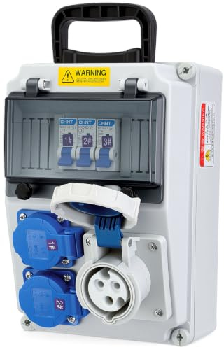 Coffret de Chantier 16A IP66 avec disjoncteur, CEE & 2×Schuko | Tableau électrique IP66, 1×CEE 16A IP44, 2×Schuko IP54, disjoncteur 1P 16A, -35°C à +40°C, chantier intérieur & extérieur