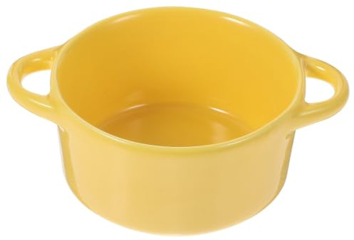 GRADENEVE Ciotola in Ceramica Doppia Maniglia, Facile da Pulire, Design Completo, per Ristorante, Scodella per Zuppa e Dessert Versatile Arancia