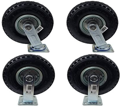 HKB ® 2x Lenkrolle + 2x Bockrolle 260 mm x 85 mm incl. jeweils einem Sackkarrenrad mit Metall-Felge mit Kugellager in der Felge. …