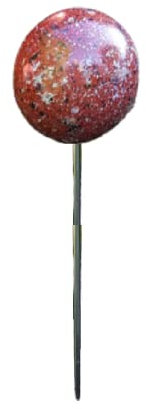 Jürgen Bocker Garten-Ambiente Gartenstecker Rosenkugel 20 cm Edelstahl mit Granitlackierung in rot auf Stab 80 cm
