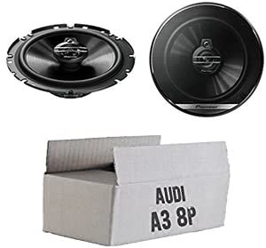 Lautsprecher Boxen Pioneer TS-G1730F - 16,5cm 3-Wege Koax Paar PKW 300WATT Koaxiallautsprecher Auto Einbausatz - Einbauset passend für Audi A3 8P - justSOUND