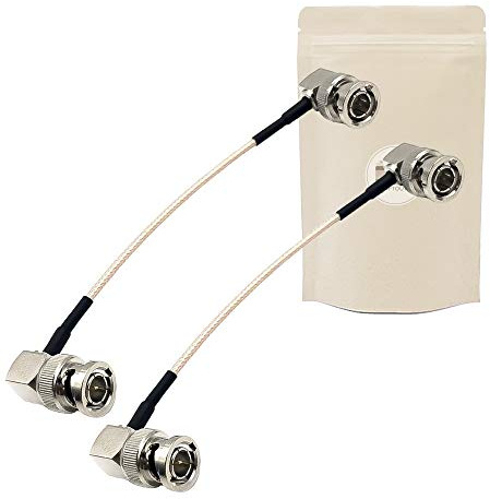 2x Cavo 3G SDI da BNC a RCA 10cm RG179 con gomiti angolo 90 gradi - Supporta HD-SDI 3G SDI da BNC a RCA 4K 8K 75 Ohm