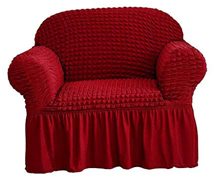 Backbayia Elastische Sofabezug Sesselbezug Sesselhusse 1 Sitzer Sofa Sessel Schonbezug (Rot)