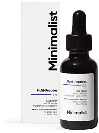 Minimalist Multi Peptide Night Face Serum for Ageless Younger Skin, 30 ml | Collagen Boosting, Hydrating & Overnight Repair Serum for Women & Men