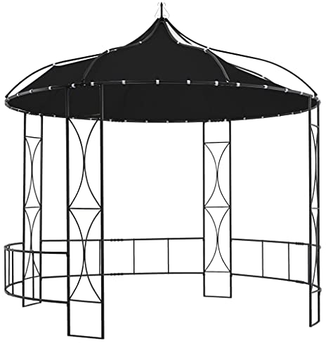 RONGQI Belvédère de Jardin Pavillon de Jardin Tonnelle de Jardin Pergola Pavillon d'Extérieur Belvédère 300 x 290 cm Anthracite Rond