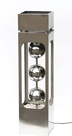 Pflanzsäule mit Brunnen Edelstahl Deko Garten Pflanzkasten Blumentopf Säule