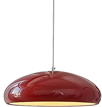Modern Dome Pendellampa 13,7 tum Röd/vit finish Rund Hängande Ljus Metall Taklampa E26 Bas Ljuskronor För Kök Ö Sovrum Present