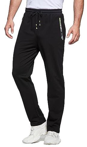 JustSun Jogginghose Herren Baumwolle Hose mit Reißverschluss Taschen