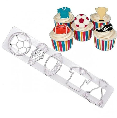 Cortadores De Galletas Deportivos Molde De Pastel De Pastel Molde Fútbol Fondant Cutter Cortador De Azúcar Herramientas De Decoración De Pastel De Galletas