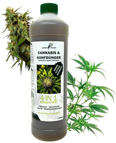 GreenPanda Cannabis Dünger - 1L Hanf Dünger - BIO Grow Dünger - Cannabis Dünger Autoflower für Indoor & Outdoor - Konzentrat - Organisch für prächtige Blüten - Bis zu 100L Gießwasser