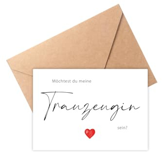 The Life Barn Postkarte mit Umschlag Trauzeugin fragen Hochzeit | Hochwertige Karte aus 350g Papier, inkl Kraftpapierumschlag