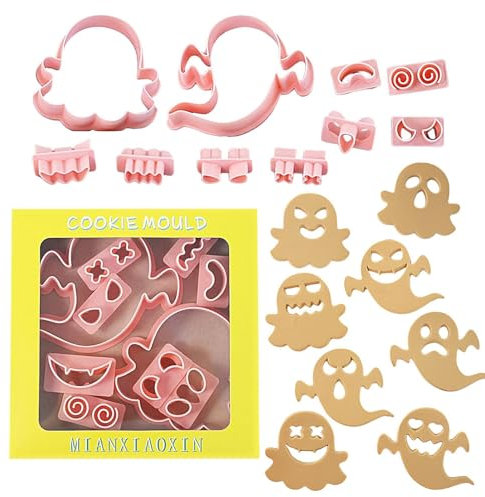 Set di stampini per biscotti di Halloween, stampo per biscotti di Halloween - Kit stampi per stampini per biscotti fantasma di Halloween - Utensili da forno per stampi per biscotti con superfici lisce