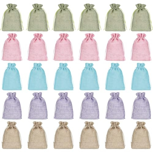 OWLMATE 30 Stück Säckchen zum Befüllen, Stoffbeutel Klein, Jutebeutel Klein, Kleine Säckchen zum Befüllen, Geschenksäckchen für Schmuck Hochzeit Souvenirs und Basteln