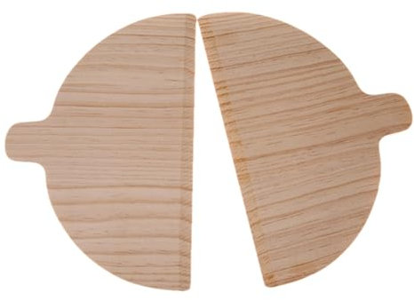 Pizza Paddle Set - Semi-Circular Wood Pizza Peel, 2-Pack Baking Boards | Easy-Grip Pizza Bread Peel, Wooden Pizza Transfer Board for Pizza Ovens, Bread Spatula for Home Baking, Smooth Finish