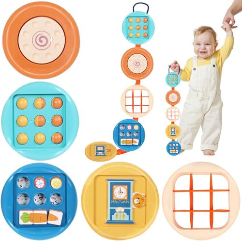 Capgoost Motorikwürfel, Montessori Spielzeug, 8 In 1 Busy Board, Sensorisches Spielzeug, Motorikspielzeug Baby, Baby Würfel Spielzeug Geschenk für Kleinkinder Fördert Motorik und Kognition