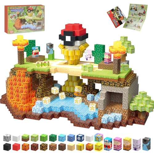 Magnetische Bausteine Blöcke 200 Stück 2.5CM Leuchtende Magnetbausteine für Kinder Magnetspiele Bauspielzeug Kreative Spielzeug Magnetic Blocks Geschenk für Jungen Mädchen ab 3 4 5 6 7 9 10-12 Jahre
